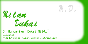 milan dukai business card